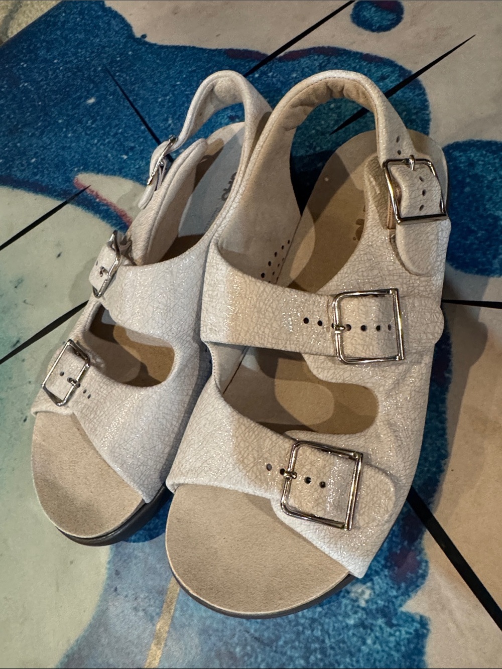 SAS White Adjustable Buckle Women's Sandals